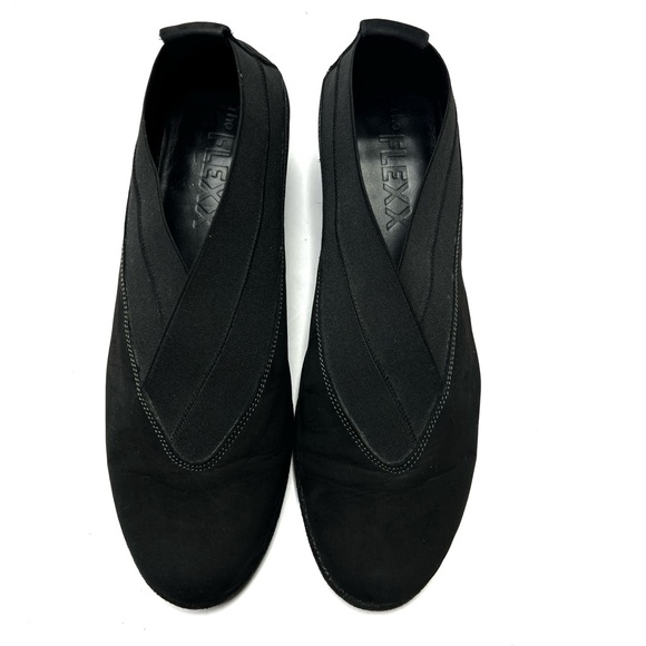 The Flexx Suede Wedge Boot Shootie Comfort Shoes Black Minimalist Booties Sz 8.5 - Picture 5 of 9